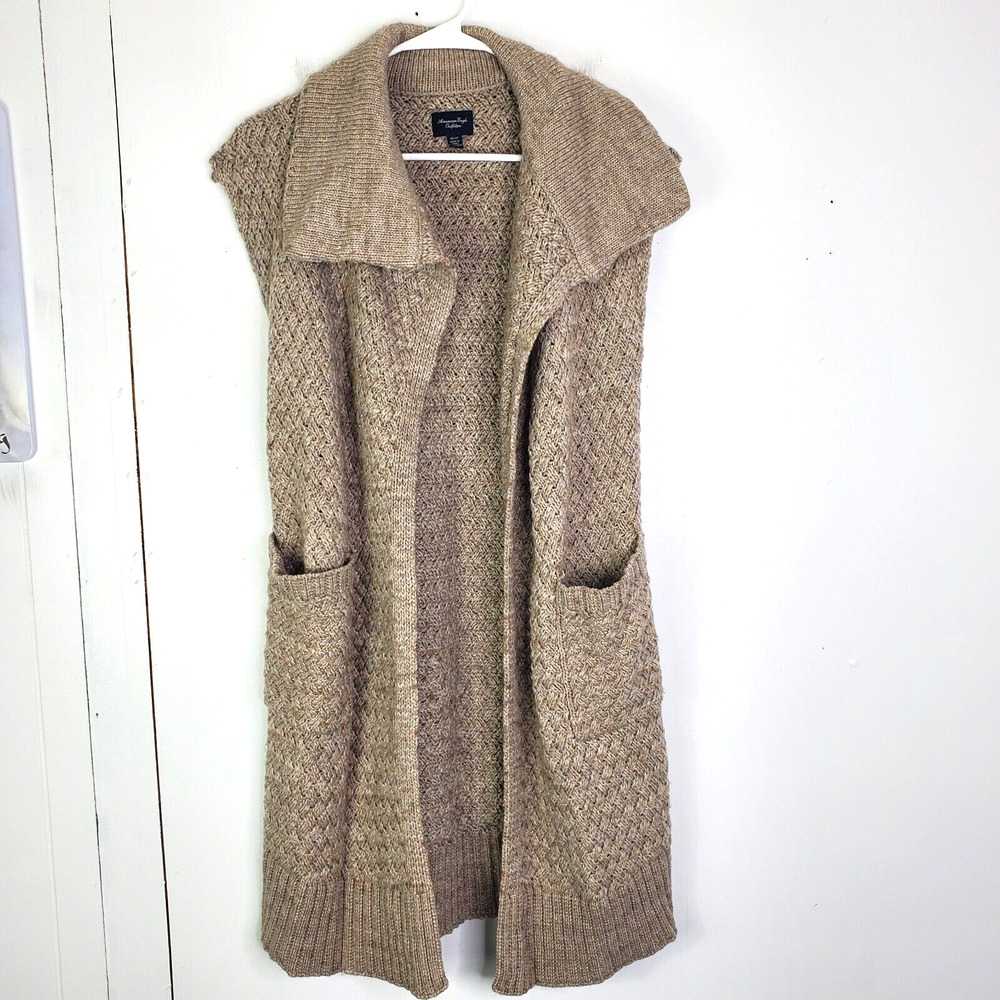 American Eagle Outfitters Taupe Knit Cardigan